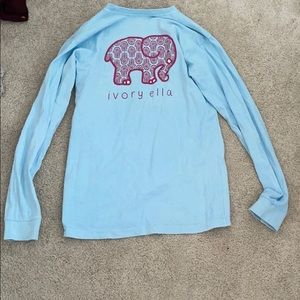 Long sleeve blue ivory Ella shirt